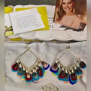 Kendra Scott Multicolor Raven Feather Earrings